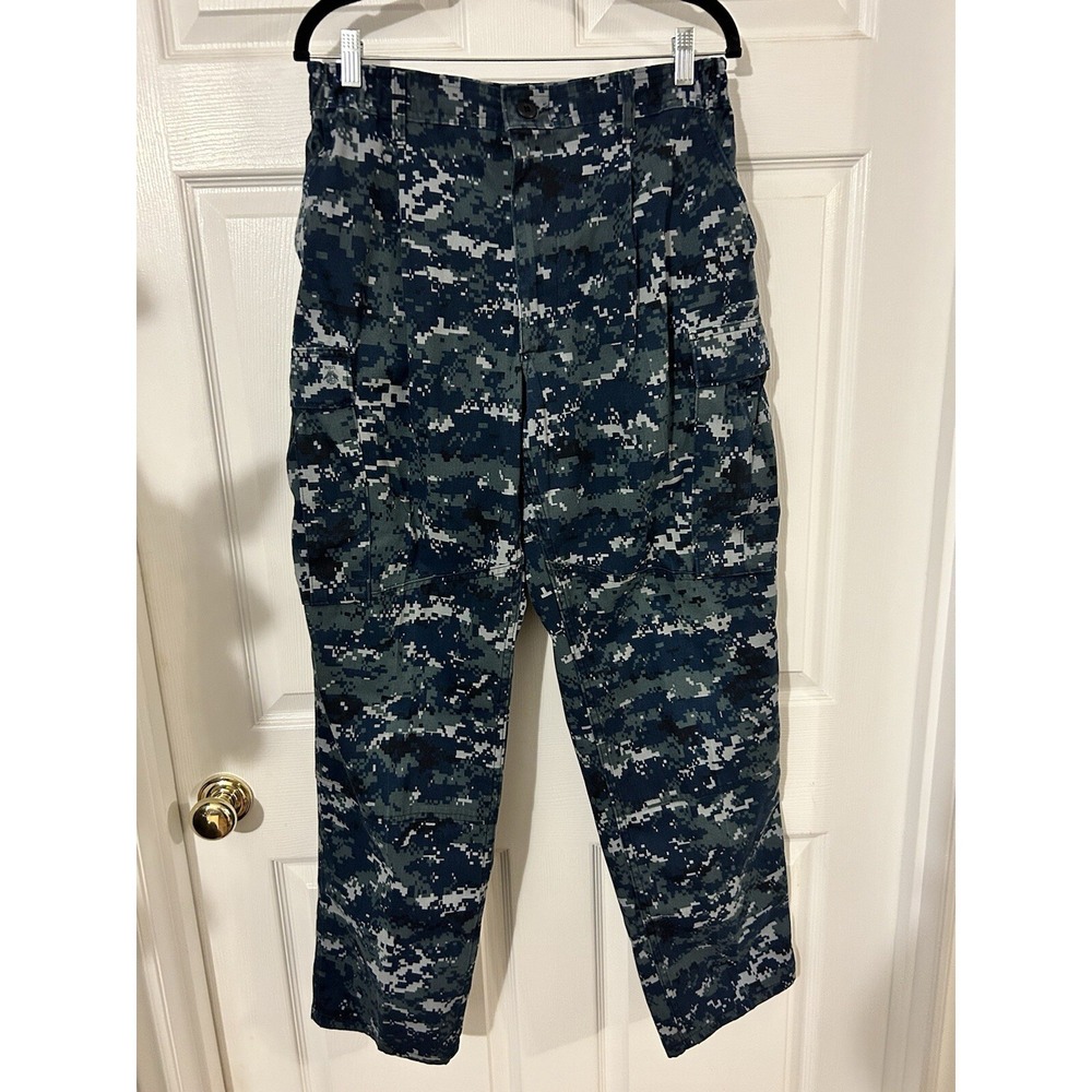 NAVY USN SMALL REGULAR TROUSER WORKING UNIFORM PANTS BLUE DIGITAL USGI "GREGG" - Picture 4 of 11